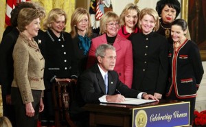 George W. Bush signs the Women’s History Month proclamation, March 10, 2008.